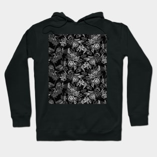 Matisse Black and White Flowers Hoodie